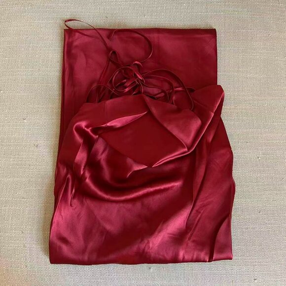 BEST Reformation Jeany Silk Maxi Dress Gown Small Sangre Red Holiday Party - Picture 5 of 12